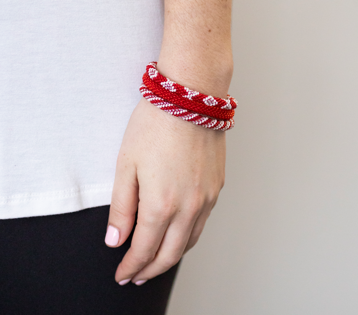 Game Day Roll-On® Bracelets - Red & White