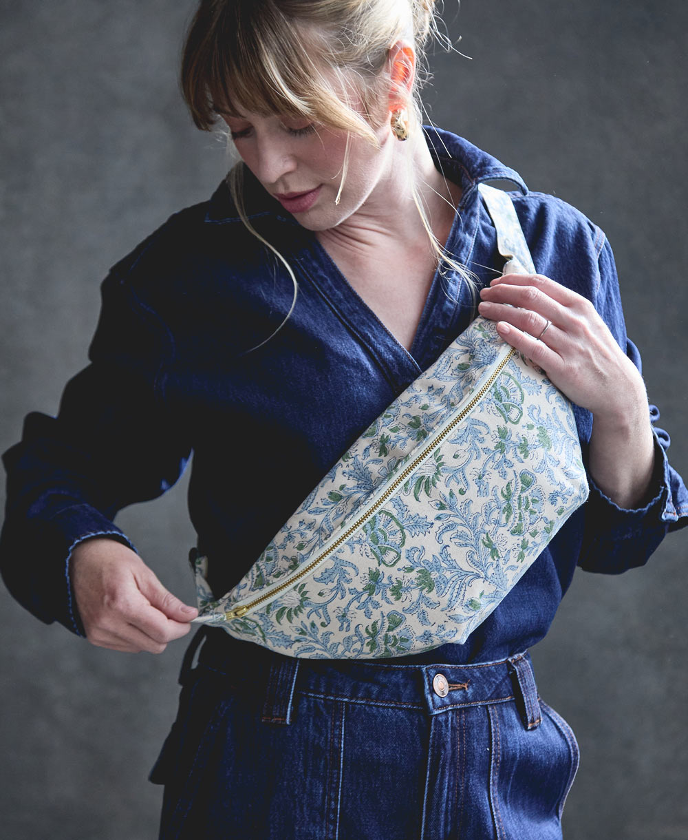 Block Print Floral Sling Bag