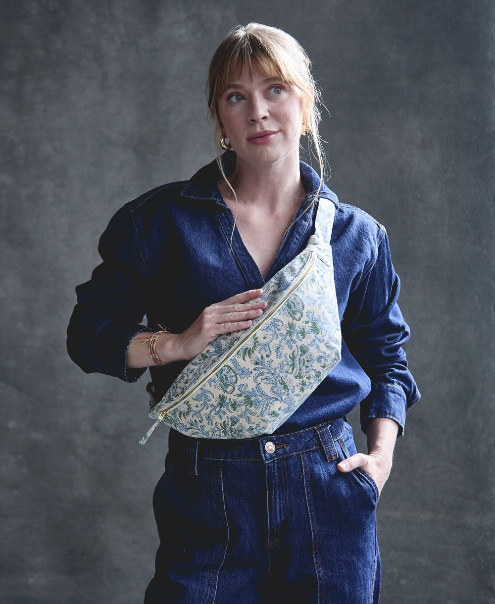 Block Print Floral Sling Bag