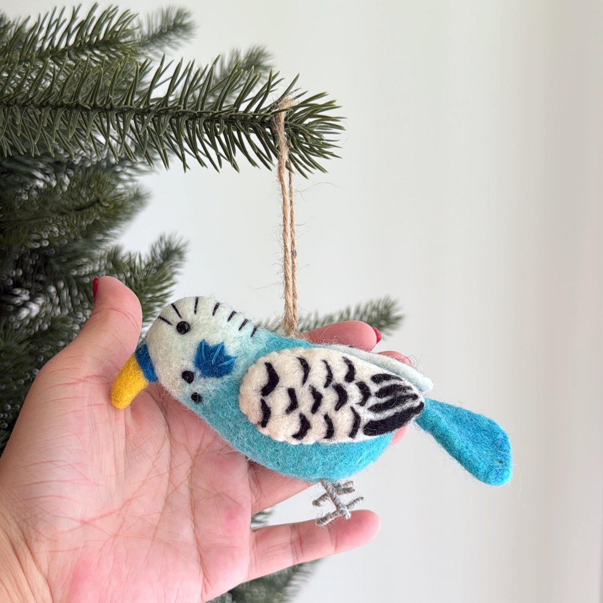 Blue Budgerigar Felt Ornament