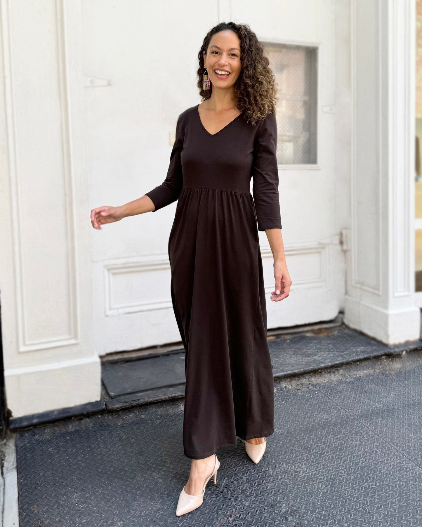 BRIE Maxi Dress in Chocolate Torte