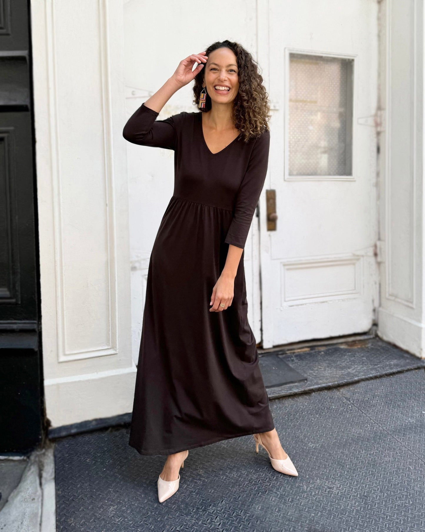 BRIE Maxi Dress in Chocolate Torte