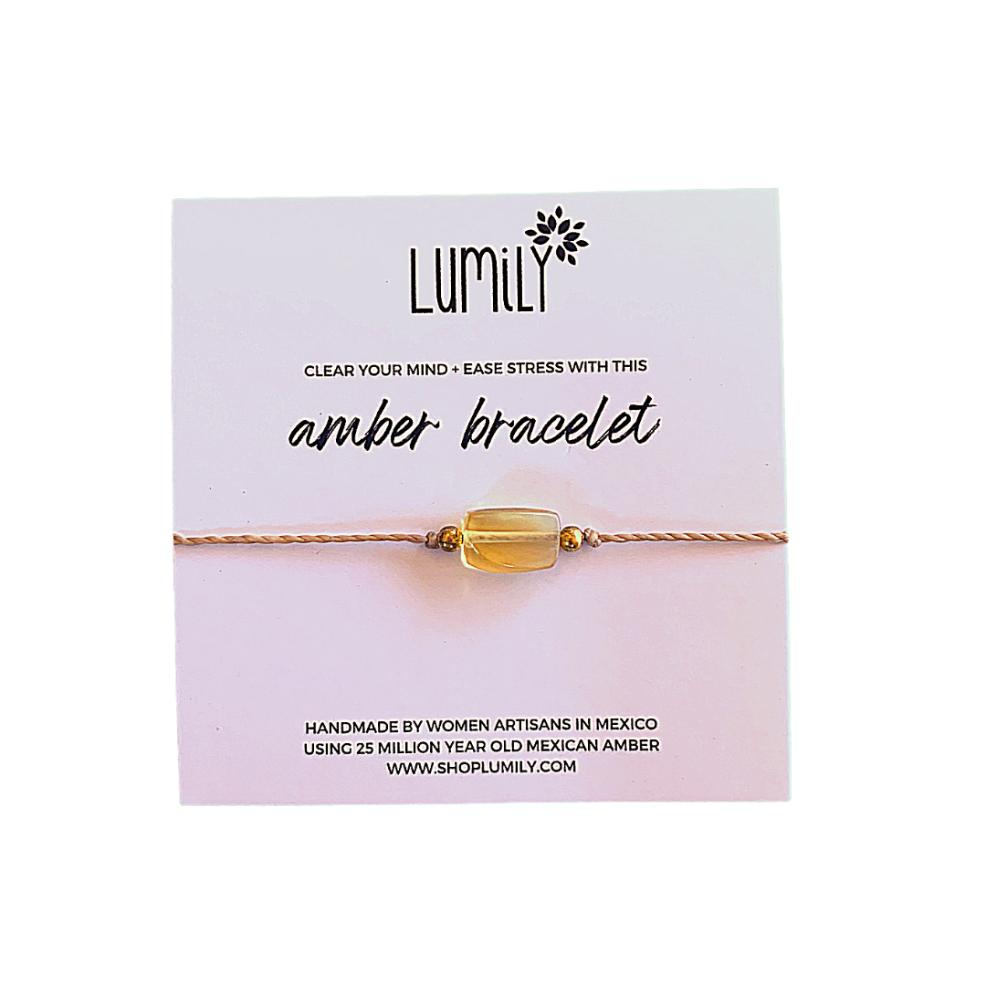Erika Single Amber Pull String Bracelet  - Mexico
