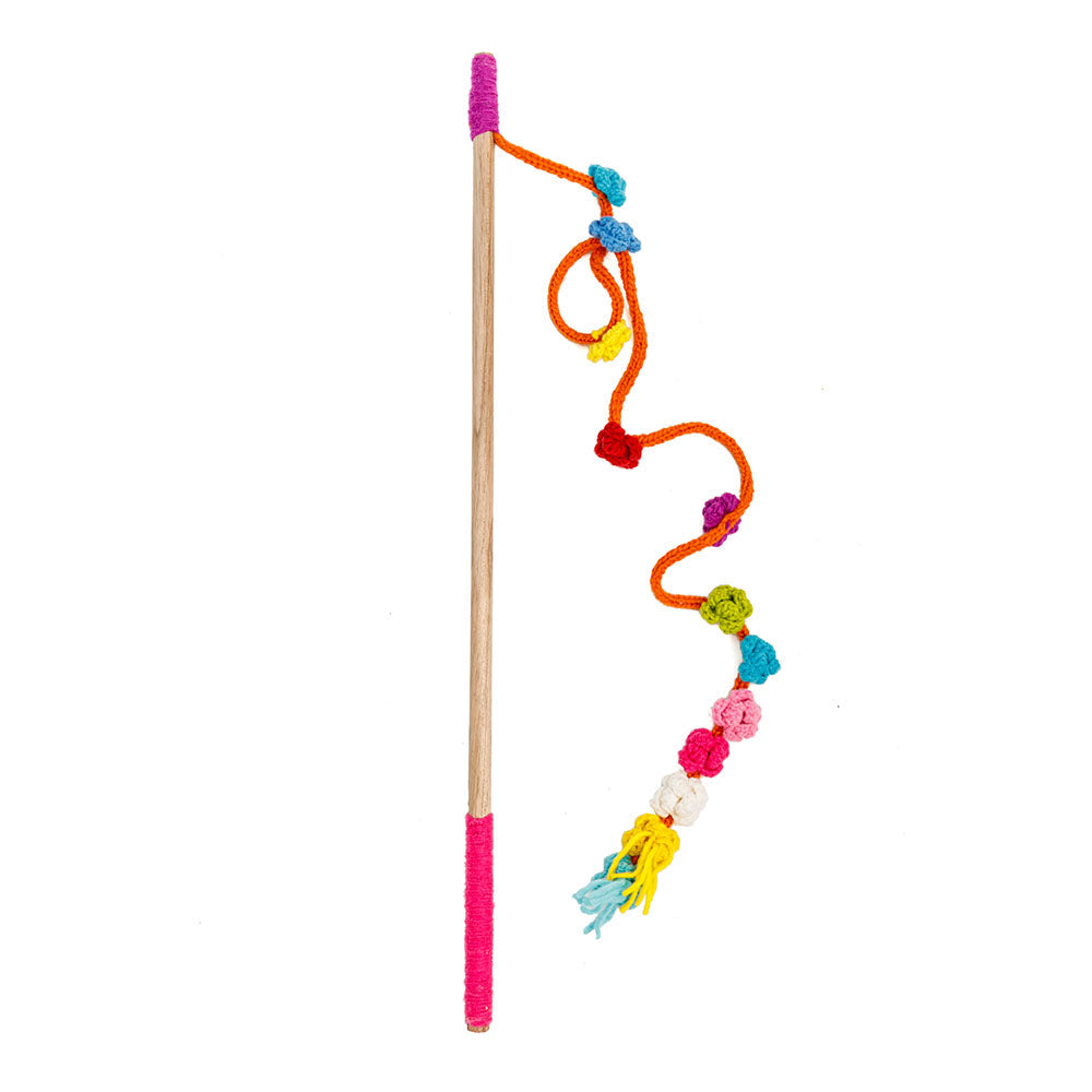 Wooly Wand Cat Toy - Flower