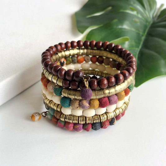 Coiled Kantha Bracelet