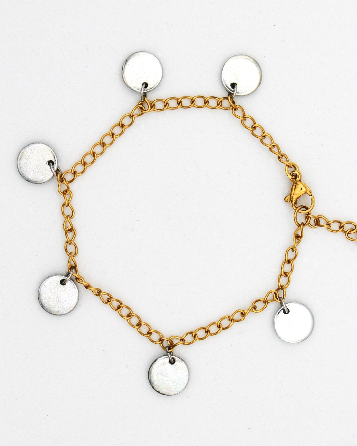 Worthy Charm Bracelet | Repurposed Steel Auto Parts | Adjustable 18K Gold Plated Chain