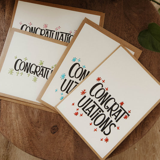 Congratulations with mini stars Greeting Cards
