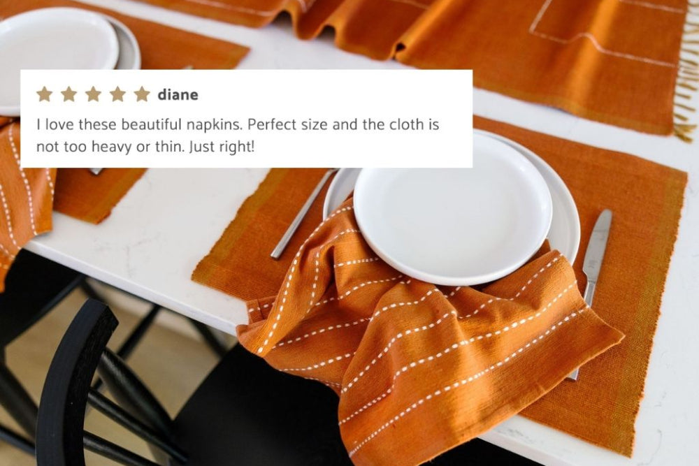 Rift Valley Handwoven Ethiopian Cotton Cocktail Napkins | Set of 2