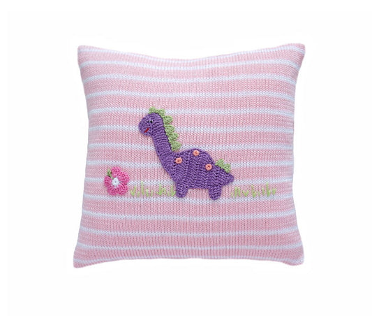 Dinosaur 10" Pillow, Pink