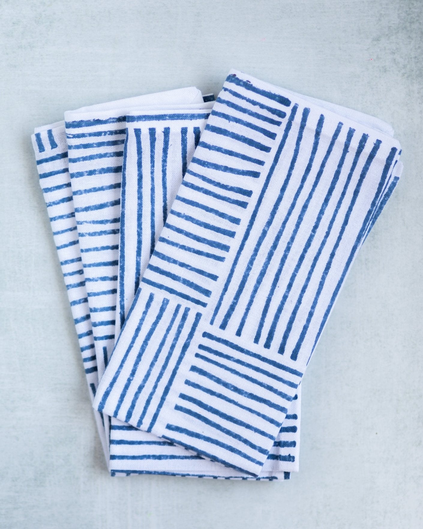 Dinner Napkins (set of 4) - Striped, Navy