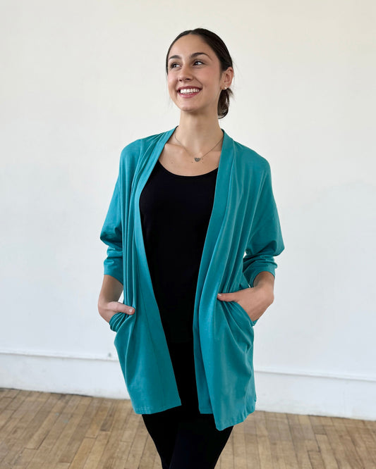 EVANA cardigan in Marine Teal