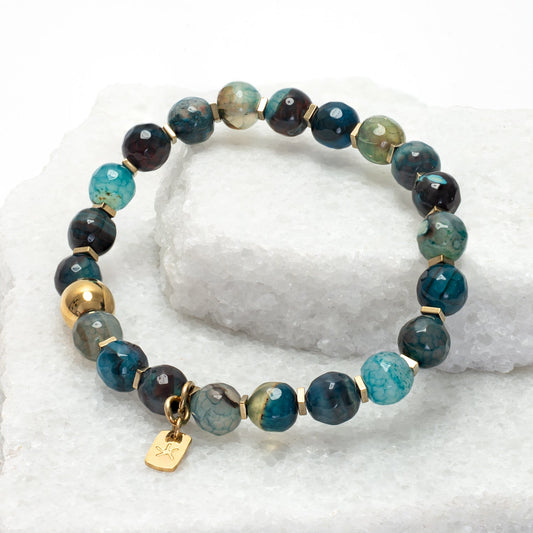 Ewa Beaded Green Agate Bracelet