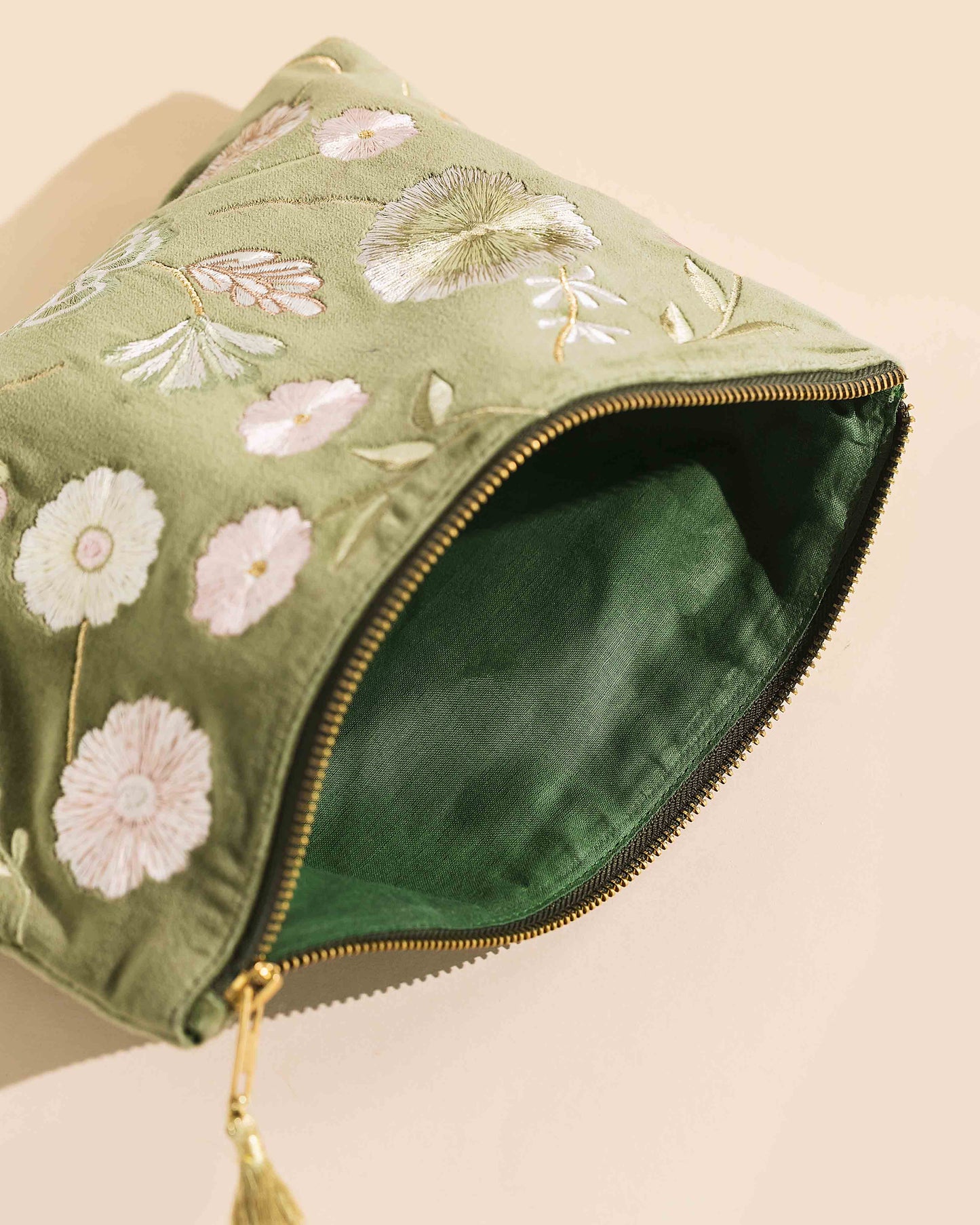 Embroidered Garden Pouch