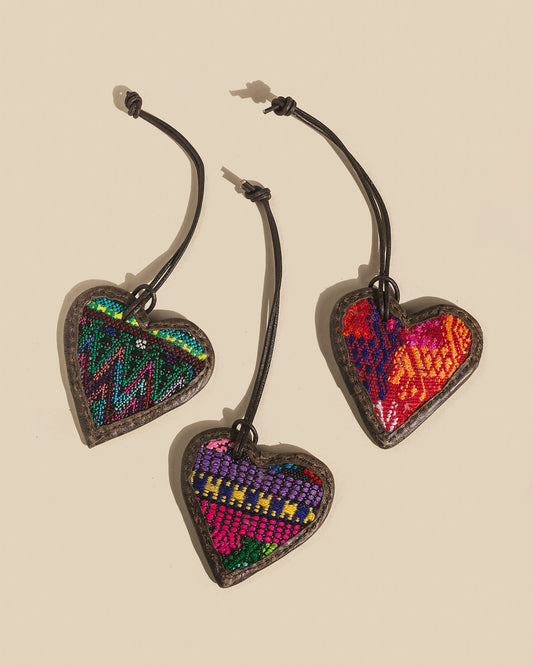 Huipil Heart Bag Charm