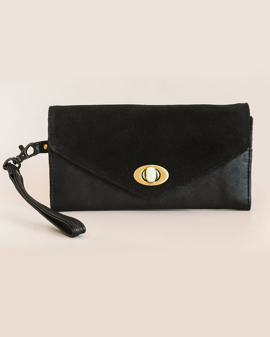 Ebony Suede Clutch