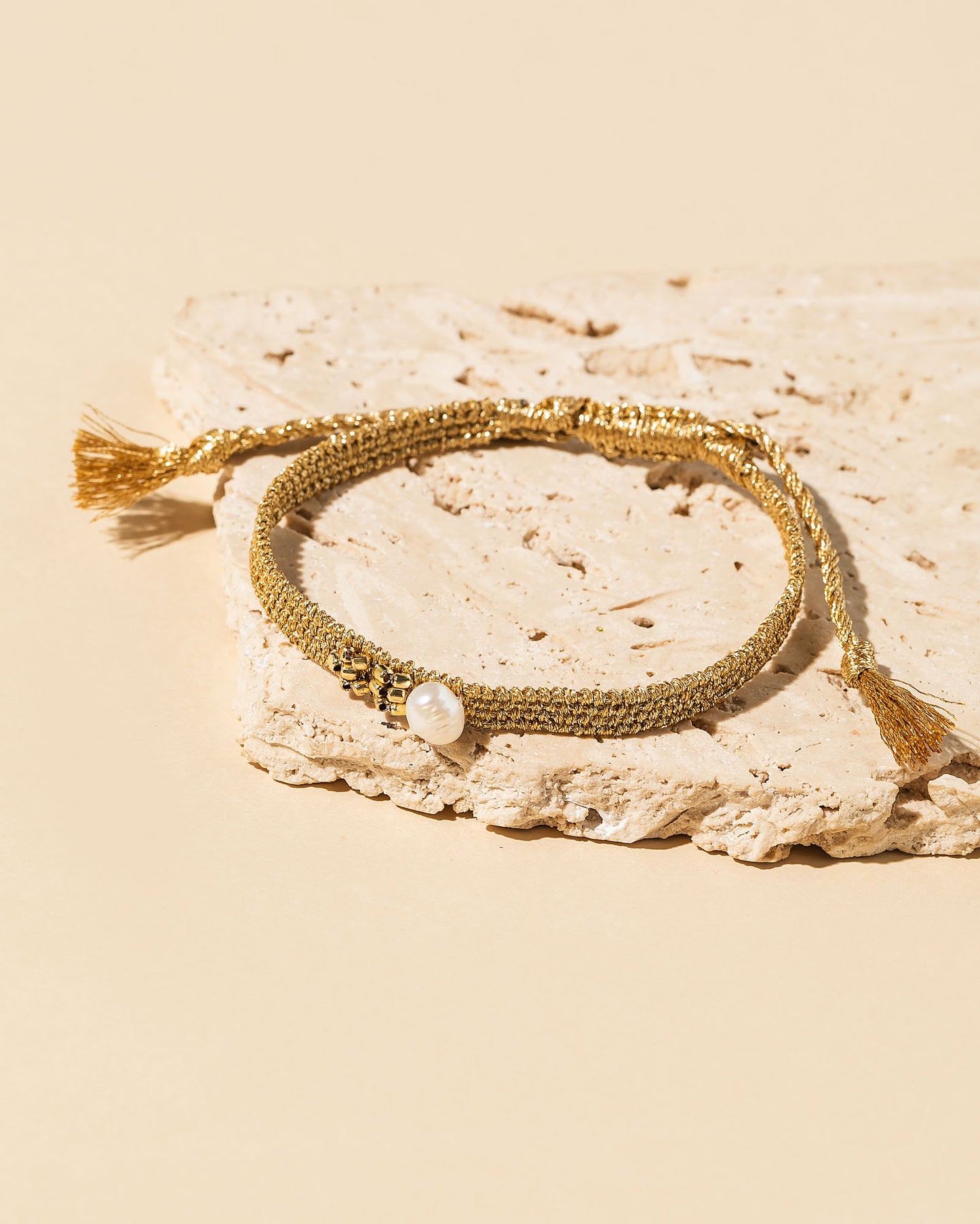 Gilded Pearl Bracelet - Gold