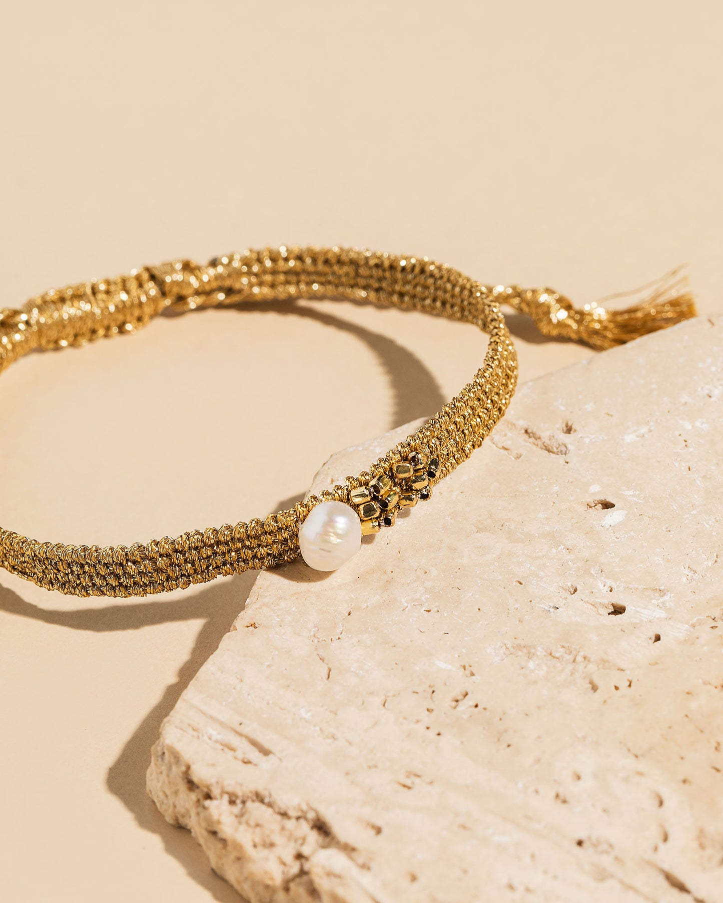 Gilded Pearl Bracelet - Gold