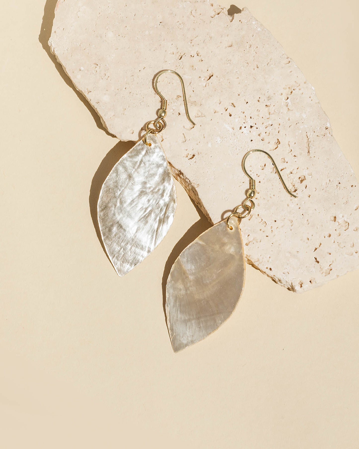 Capiz Leaf Earrings