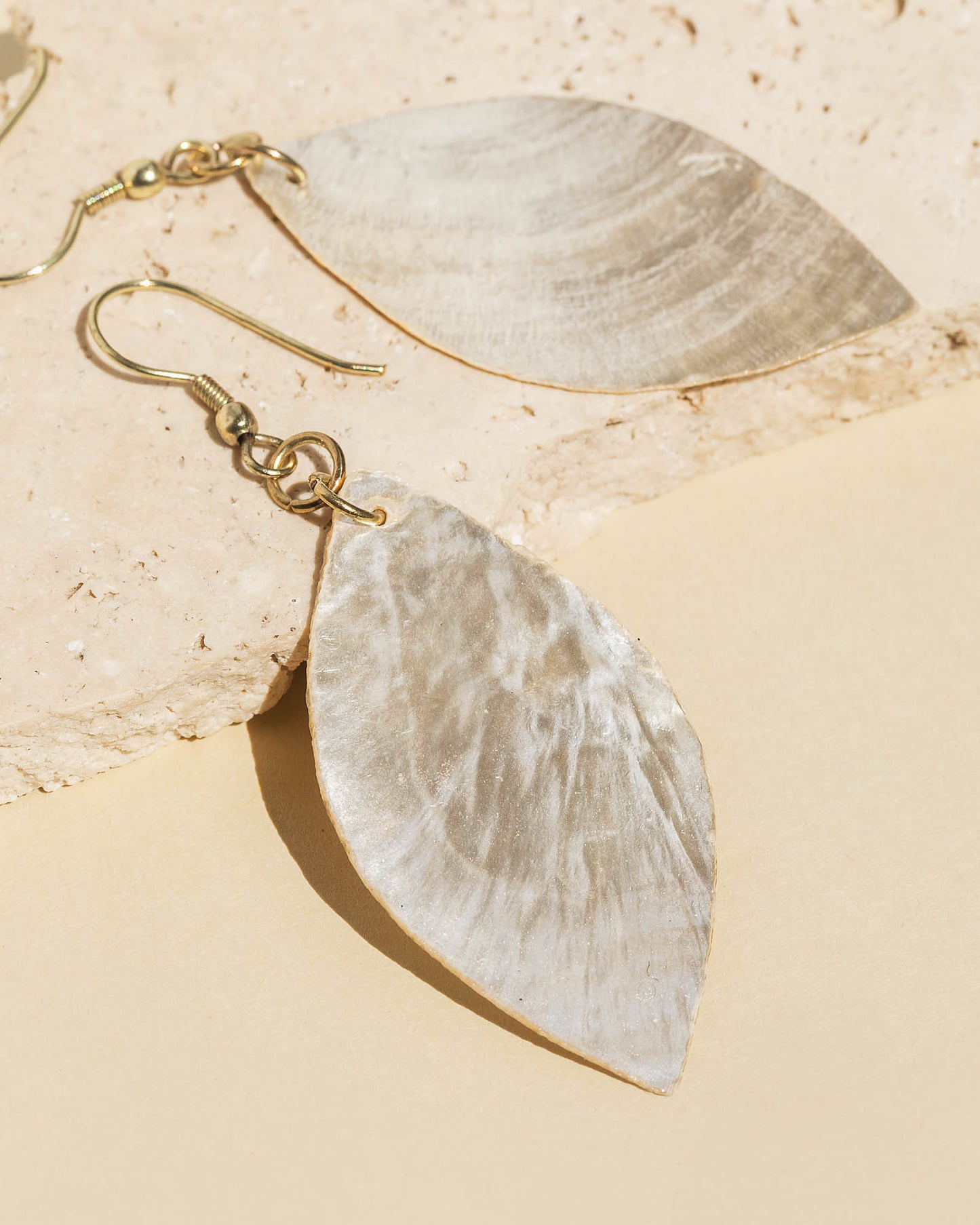 Capiz Leaf Earrings