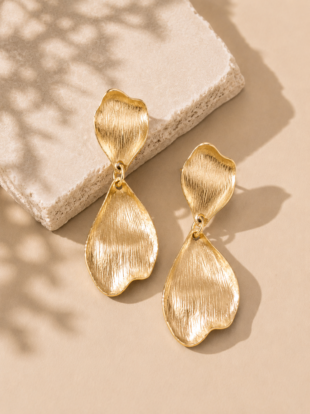 Brushed Golden Earrings