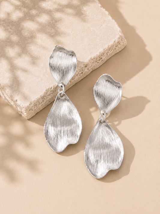 Brushed Silver Earrings