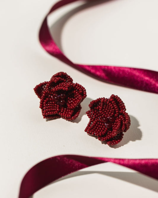 Crimson Bloom Earrings