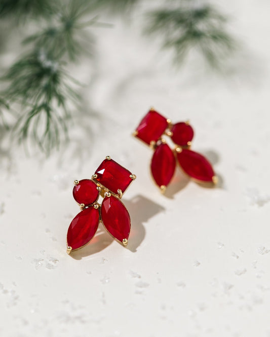 Scarlet Cluster Studs
