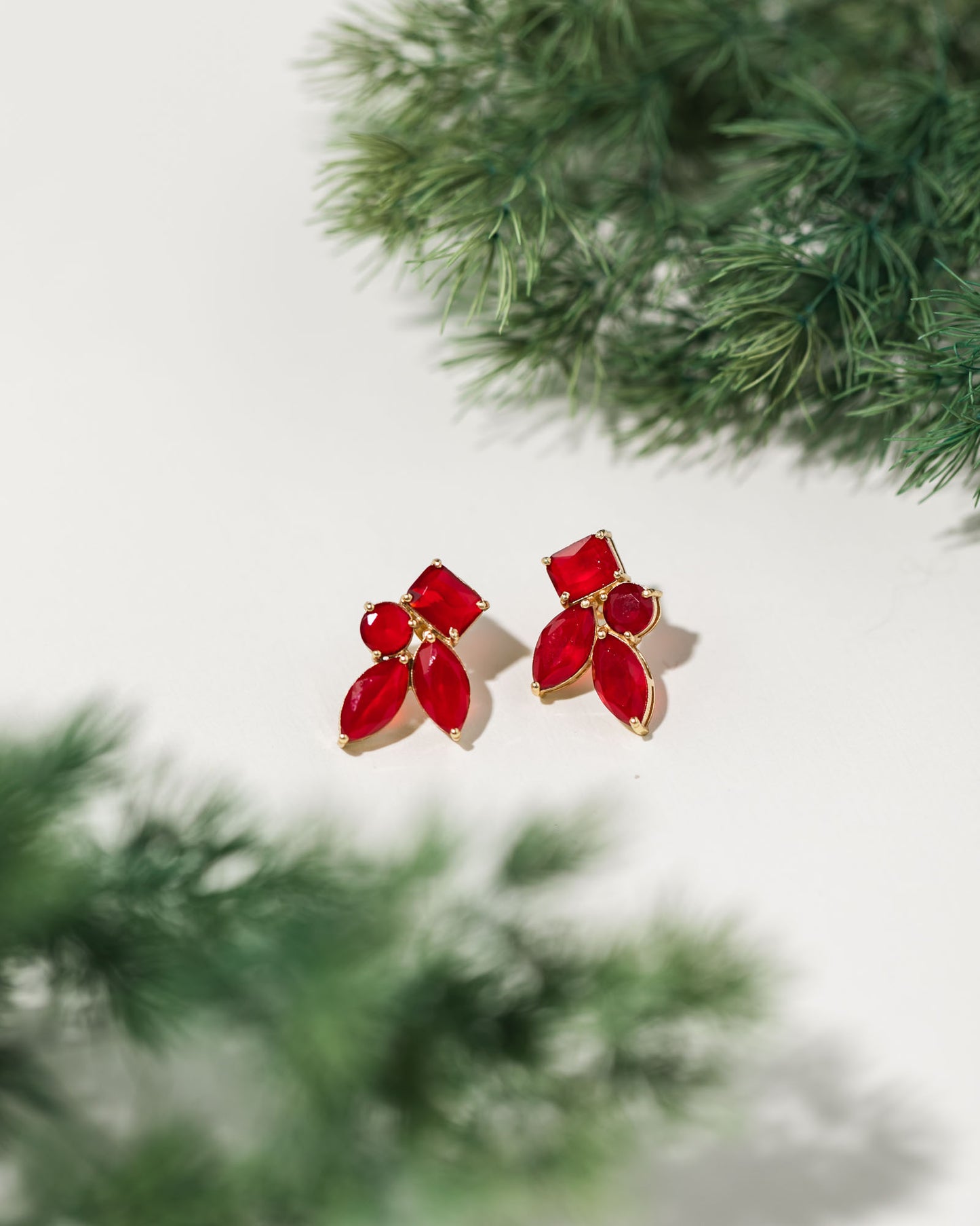 Scarlet Cluster Studs