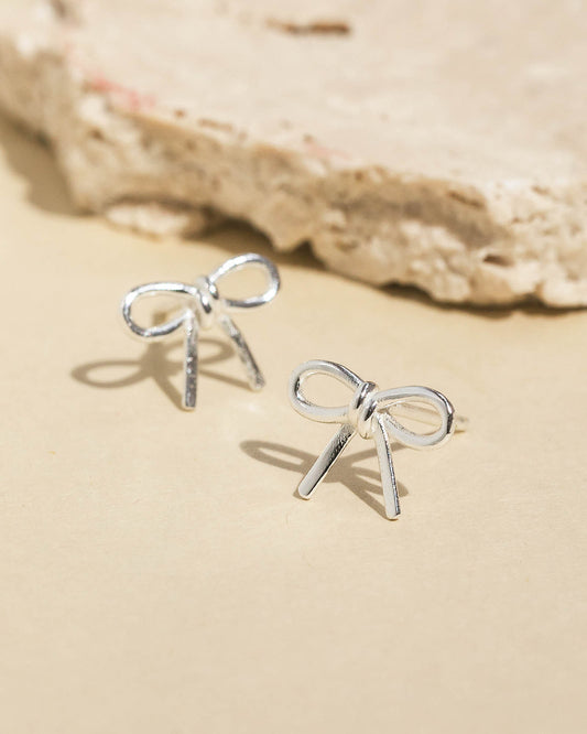 Silver Bow Earrings