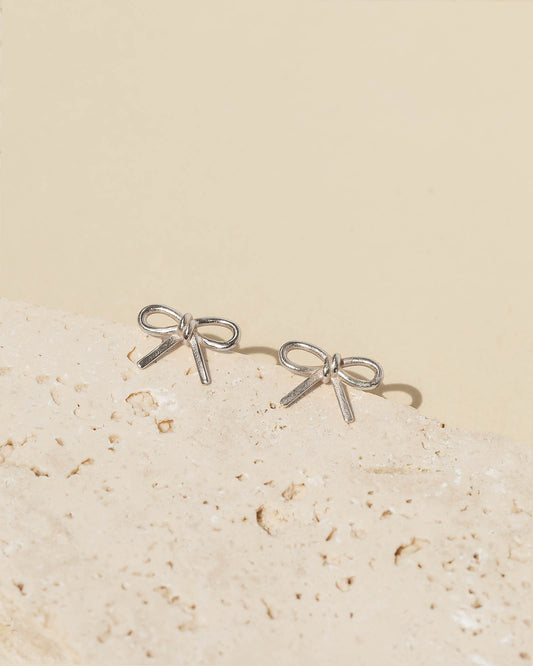 Silver Bow Earrings