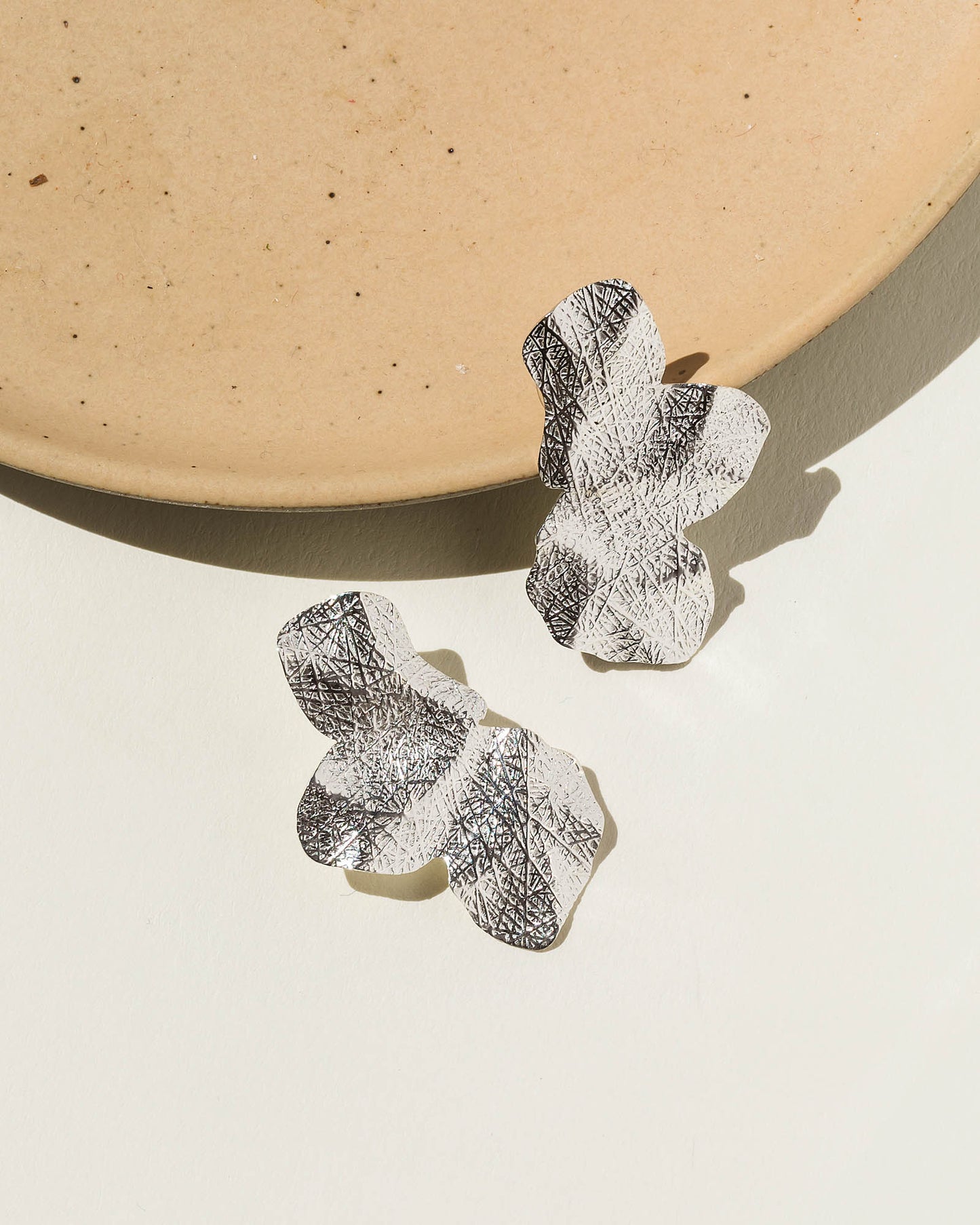 Silver Petal Earrings