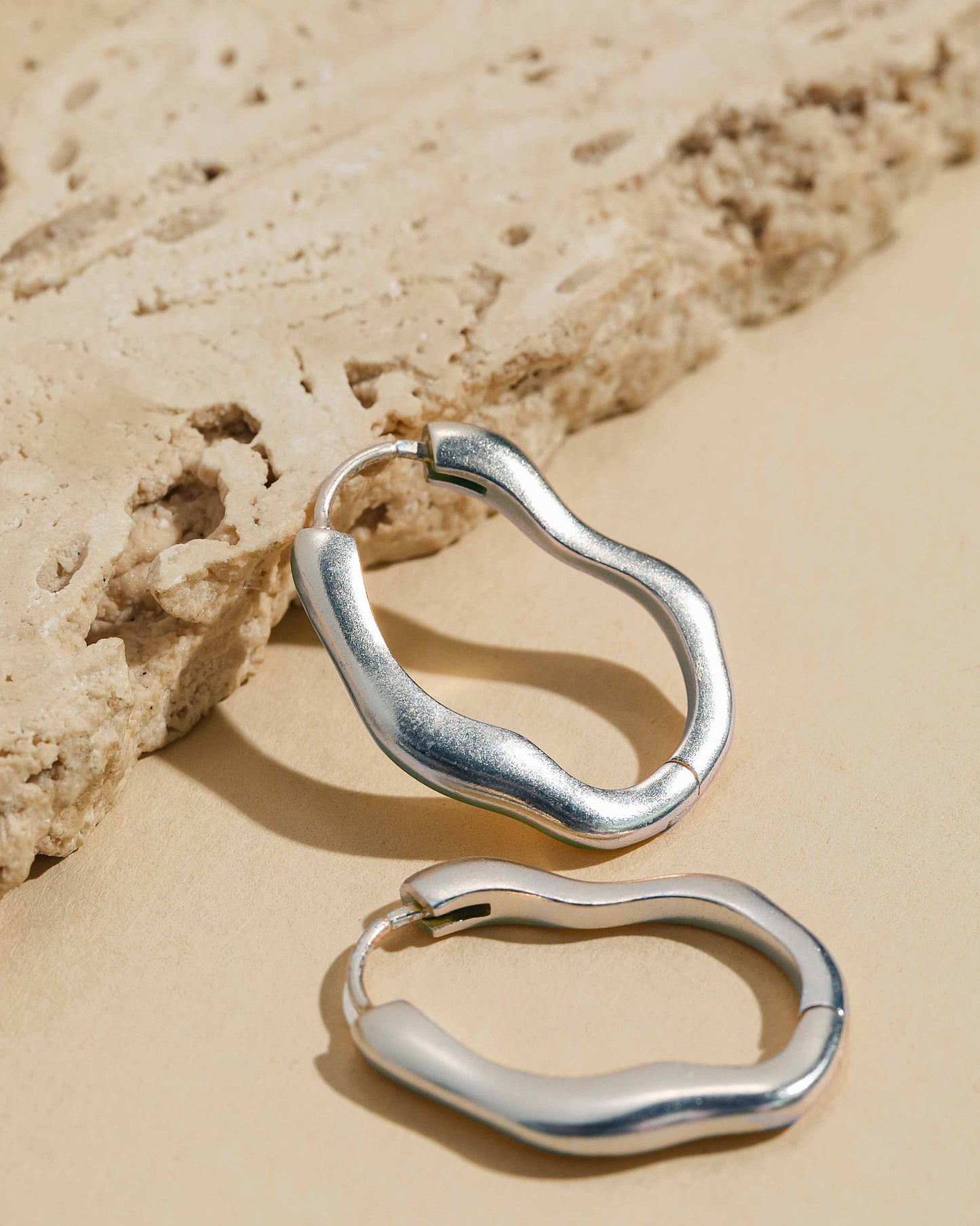 Wave Hoops - Silver
