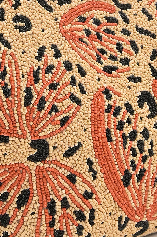 Leopard Lacewing Butterflies Beaded Tote