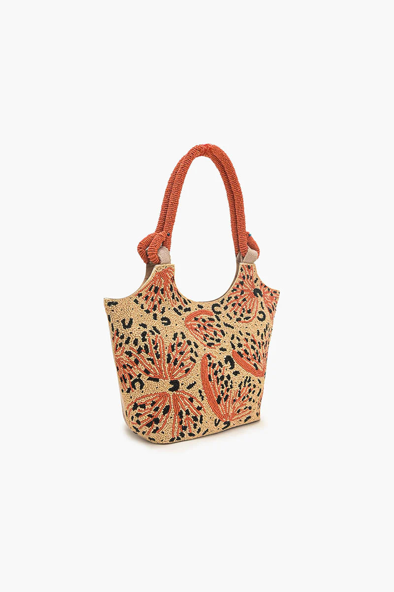 Leopard Lacewing Butterflies Beaded Tote