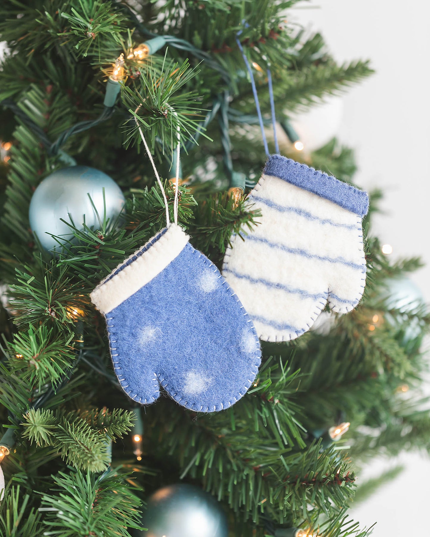 Sapphire Snow Mitten Ornaments