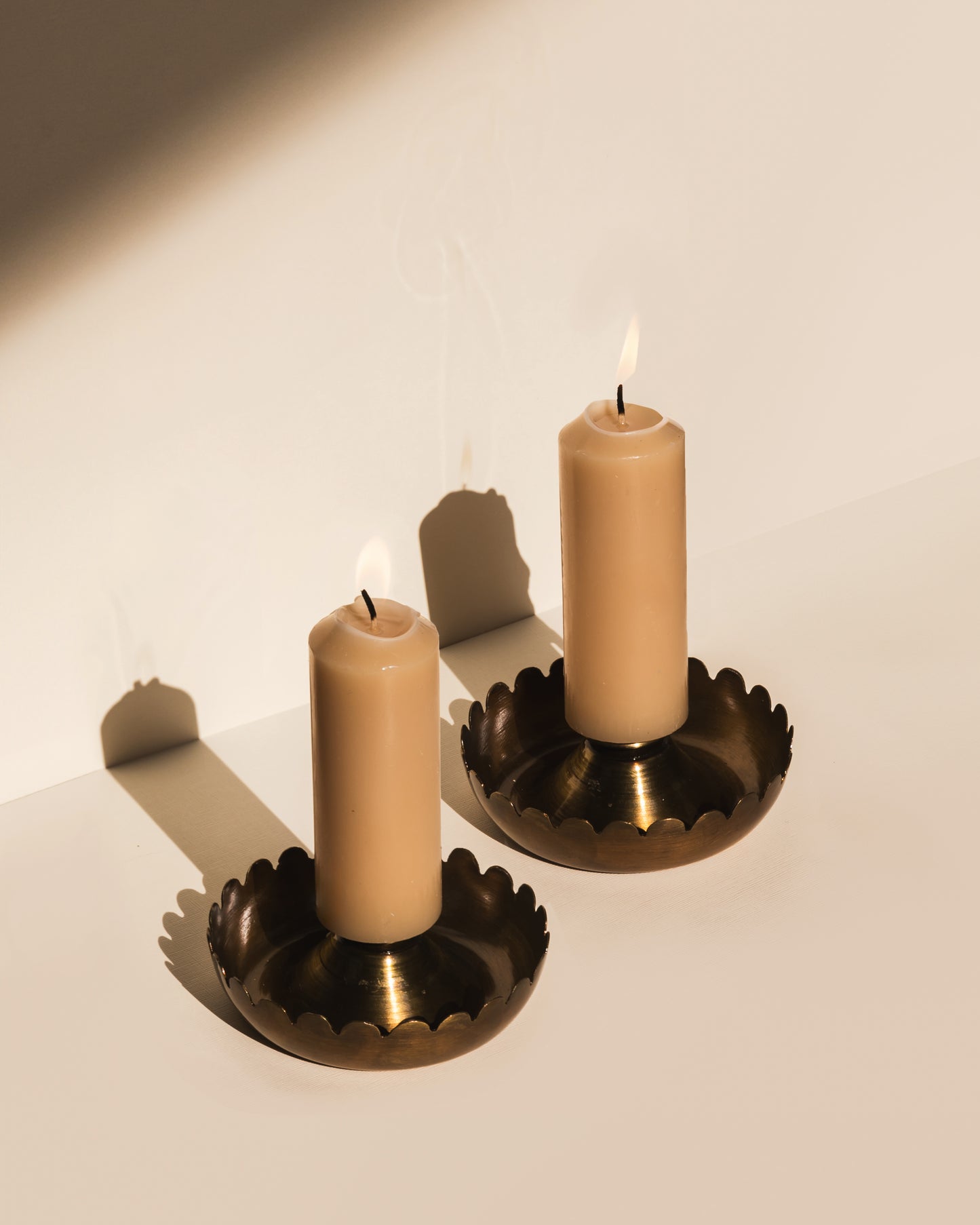 Scalloped Candle Holder Set (2)