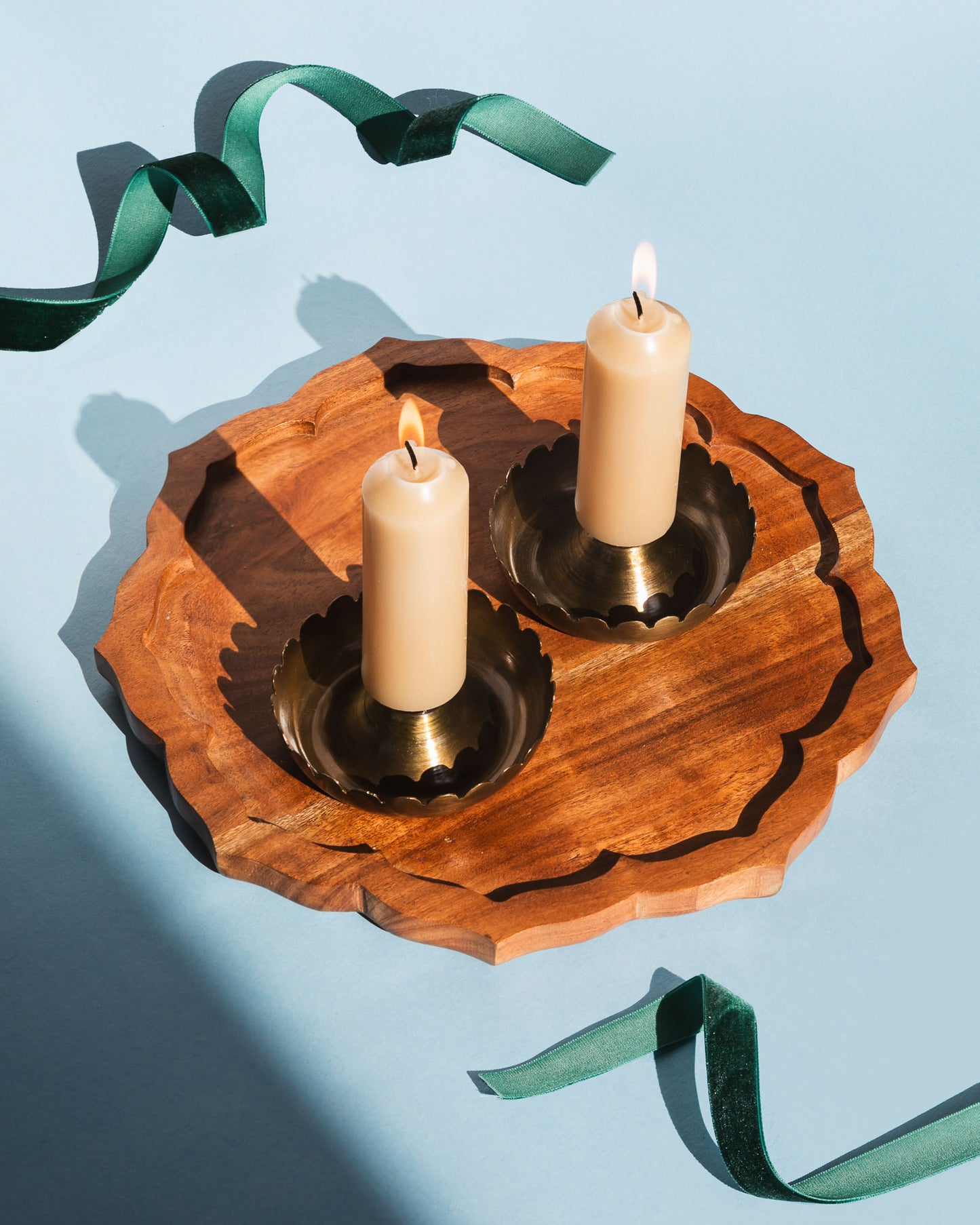 Scalloped Candle Holder Set (2)