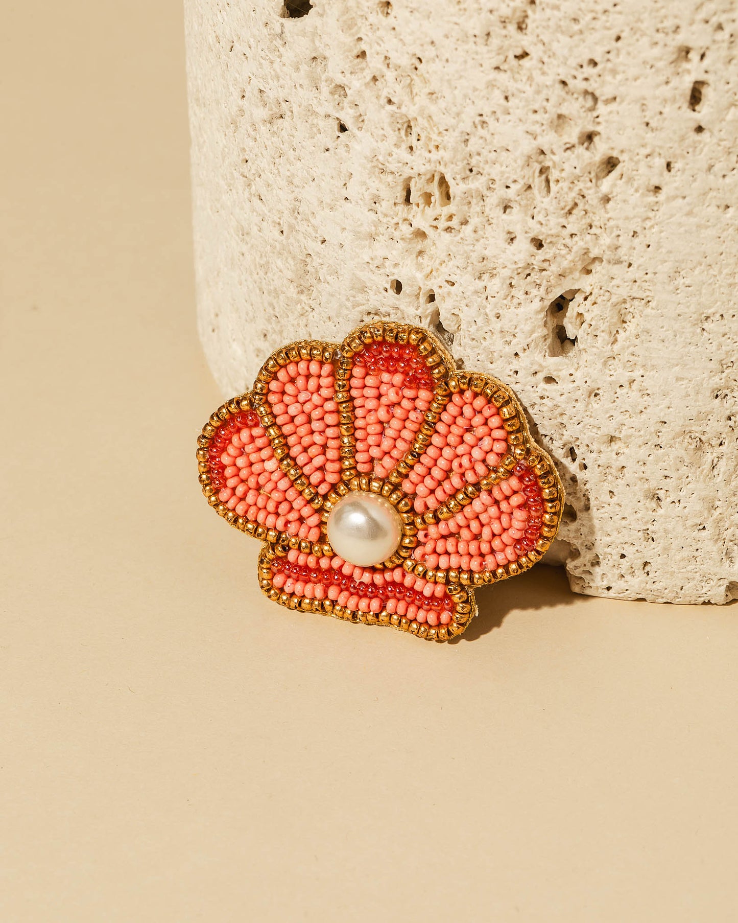 Pearl Seashell Brooch