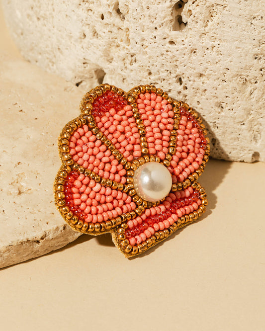 Pearl Seashell Brooch