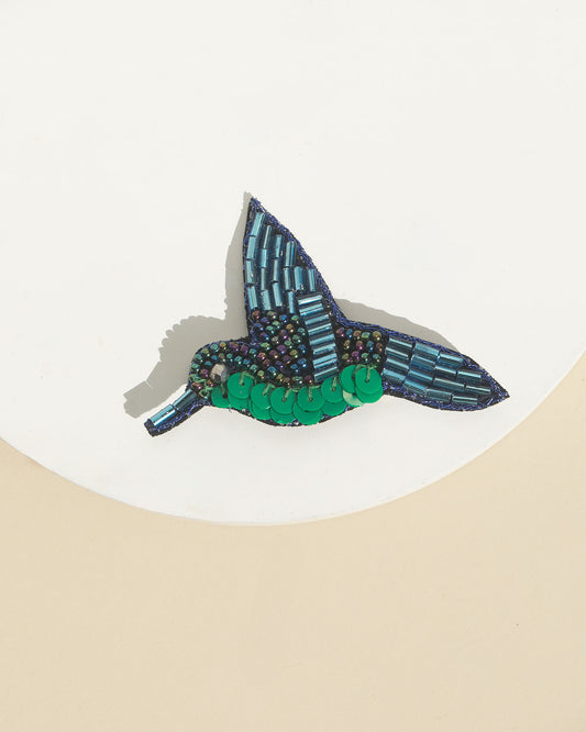 Sapphire Hummingbird Pin