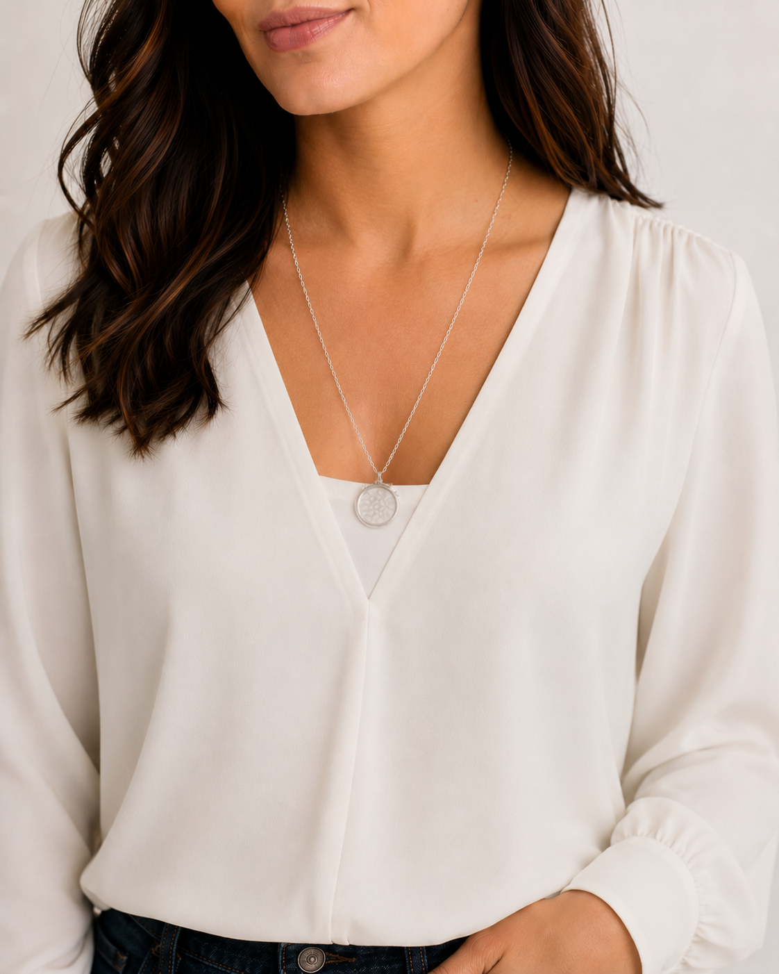 Nova Medallion Necklace - Silver