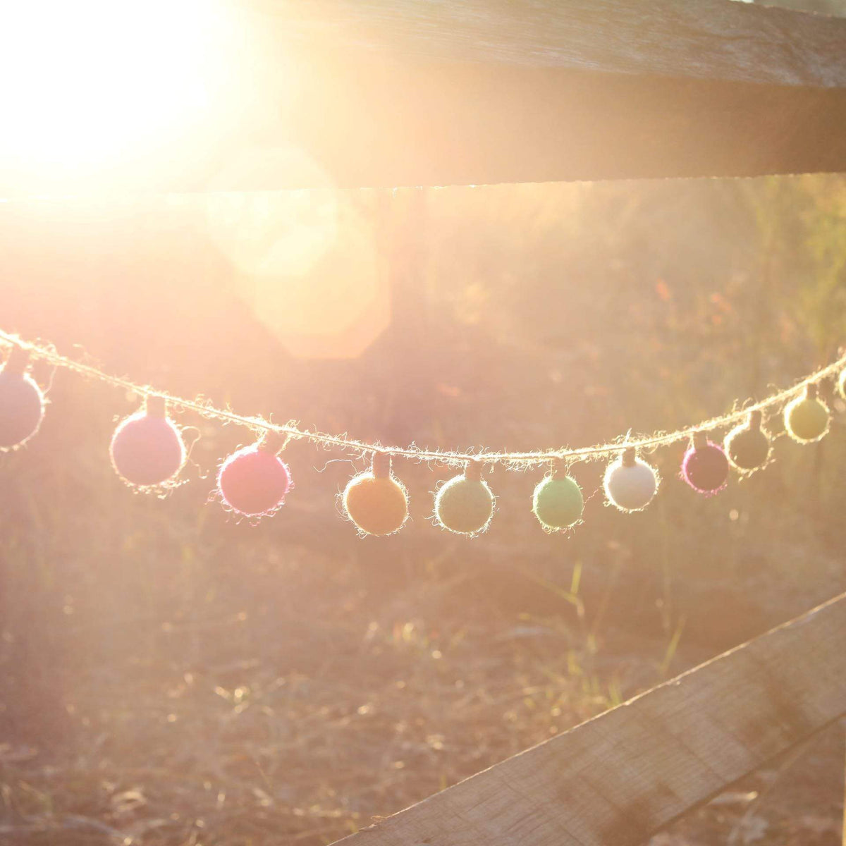 Felt Color Ball Lightbulb Garland