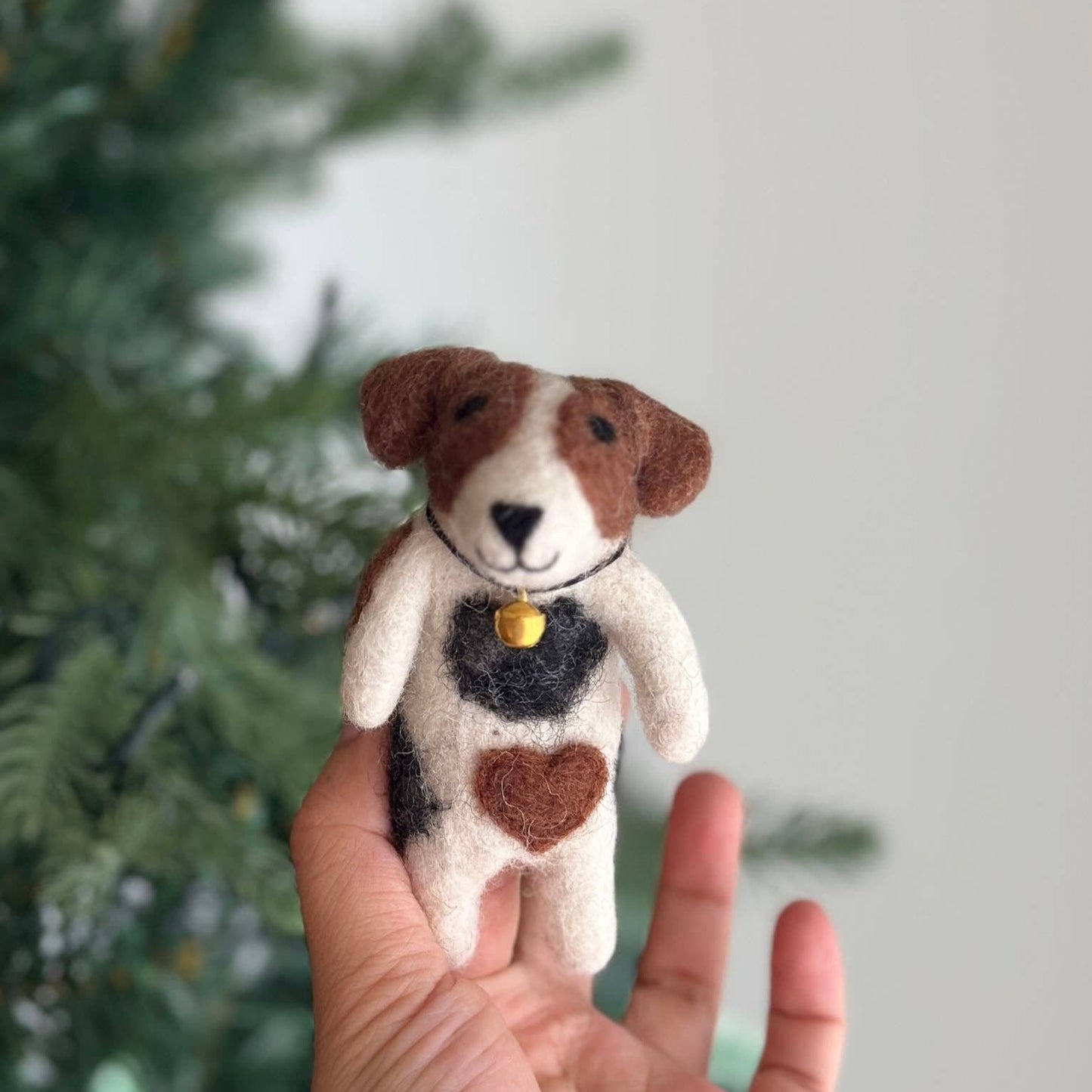 Felt Finger Puppet: Jack Russell Terrier Dog
