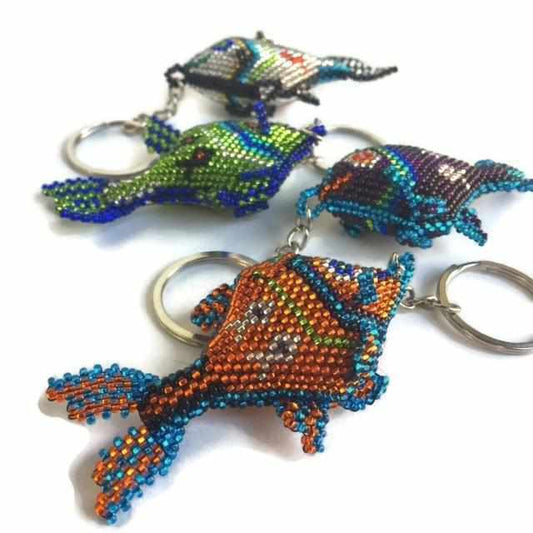 A Fish Seed Bead Keychain - Guatemala