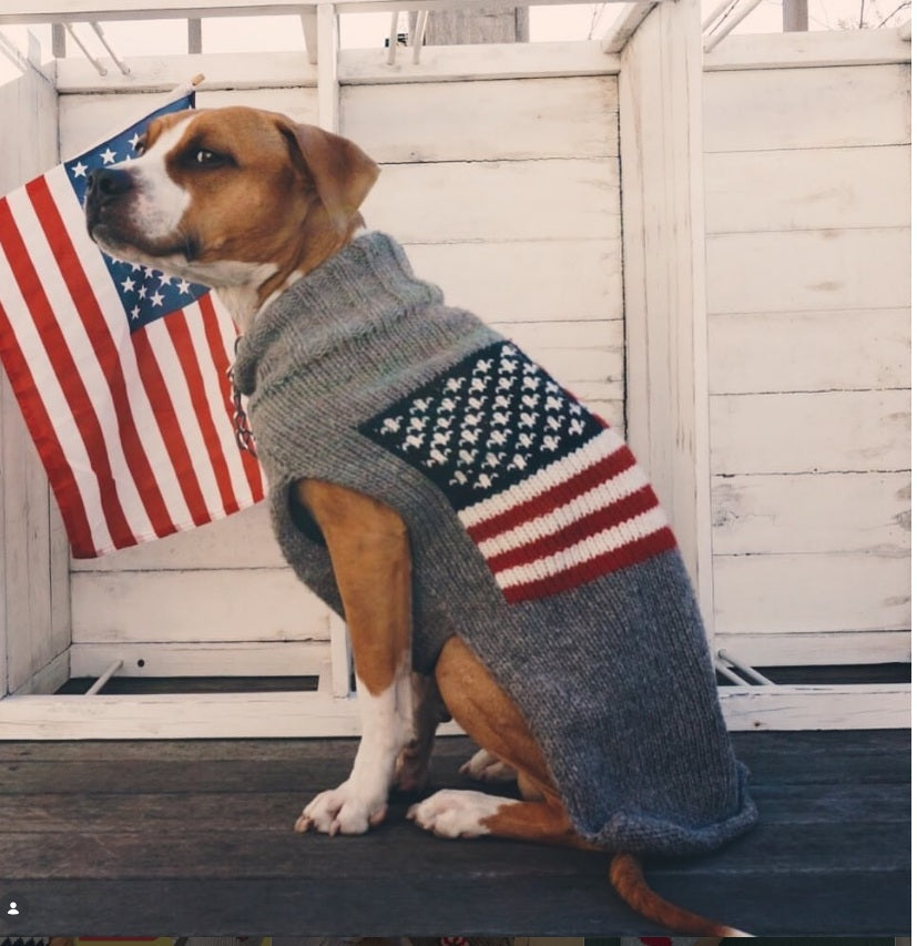 American Flag Wool Dog Sweater