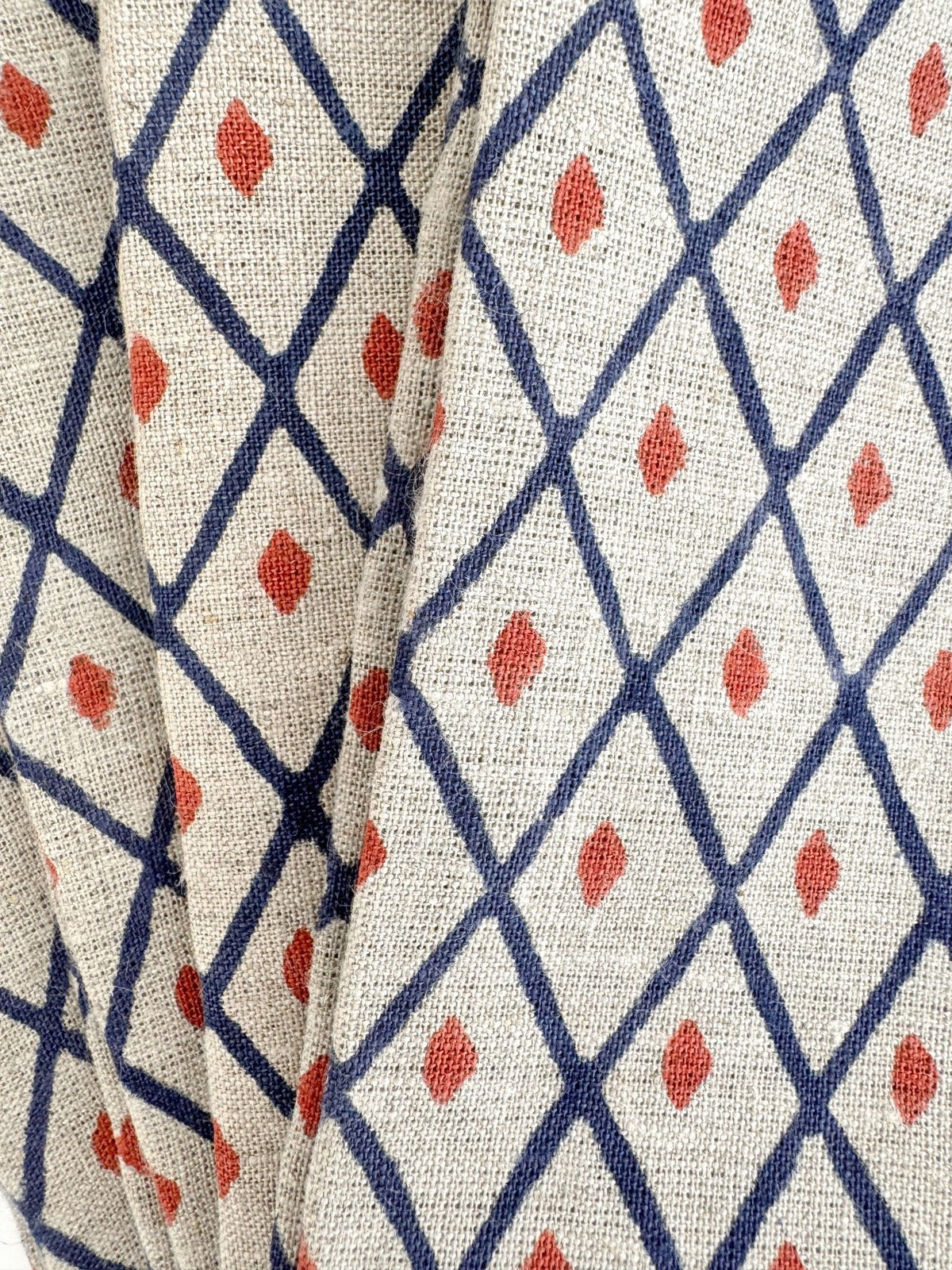 Flax Linen Napkins (set of 4) - Ikat, Navy & Terracotta