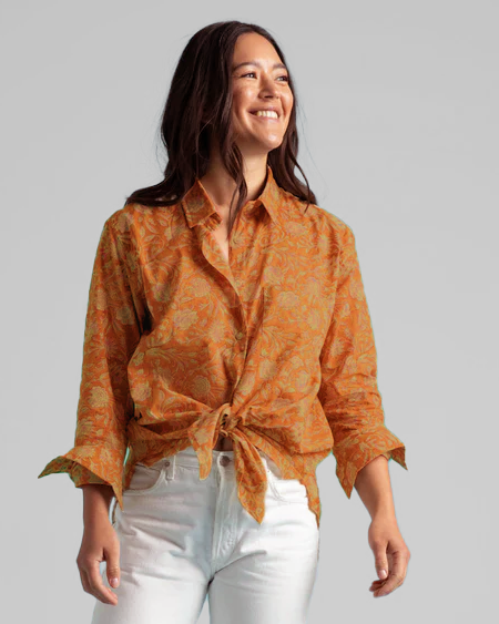 Good Boyfriend Shirt - Floral Escape Marigold Overdye