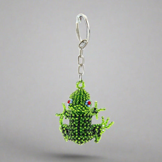 Frog Seed Bead Keychain - Guatemala