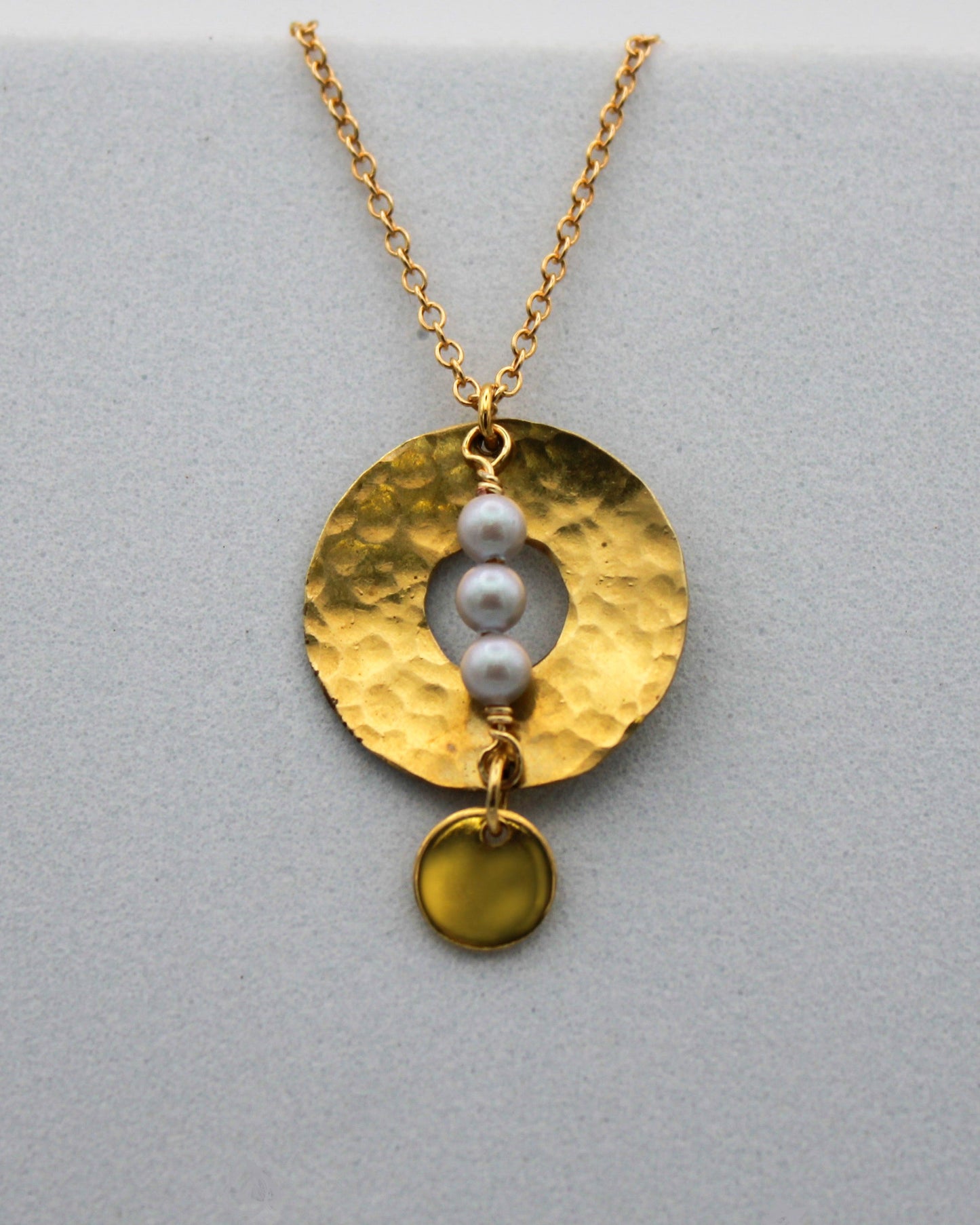 Inner Compass Necklace | Upcycled Brass Automotive Parts | Adjustable Gold Plated Chain