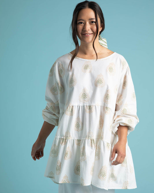 Meadow Tiered Tunic - Totem Paisley in Baked Clay